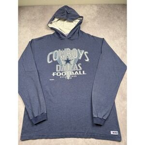 VTG Trench Ultra NFL Dallas Cowboys Hoodie Shirt Mens XL Blue Striped 90s USA
